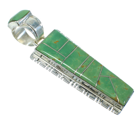 Turquoise Inlay Genuine Sterling Silver Pendant MX65173